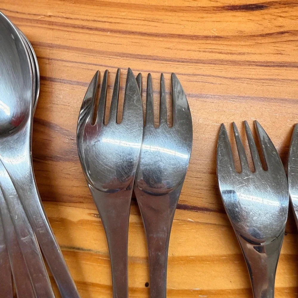 Dalia Olympia‎ Spain 18/10 Stainless Steel Flatware 9pc Spoons Forks MCM 60s